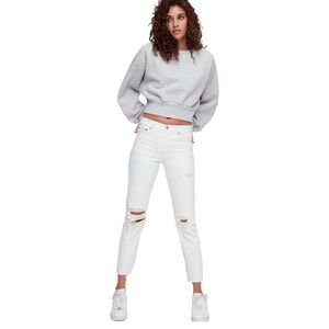 Levi's PREMIUM White Distressed Wedgie Icon Jeans – Size 26